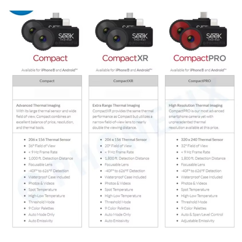 Caméra d'imagerie thermique po - Seek Compact Pro Android avis et prix